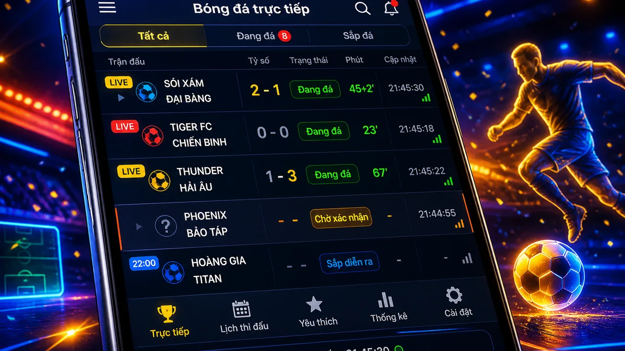 Đọc tỷ số trên màn hình nhỏ: cách đọc dữ liệu bóng đá trực tiếp OK9 trên di động
